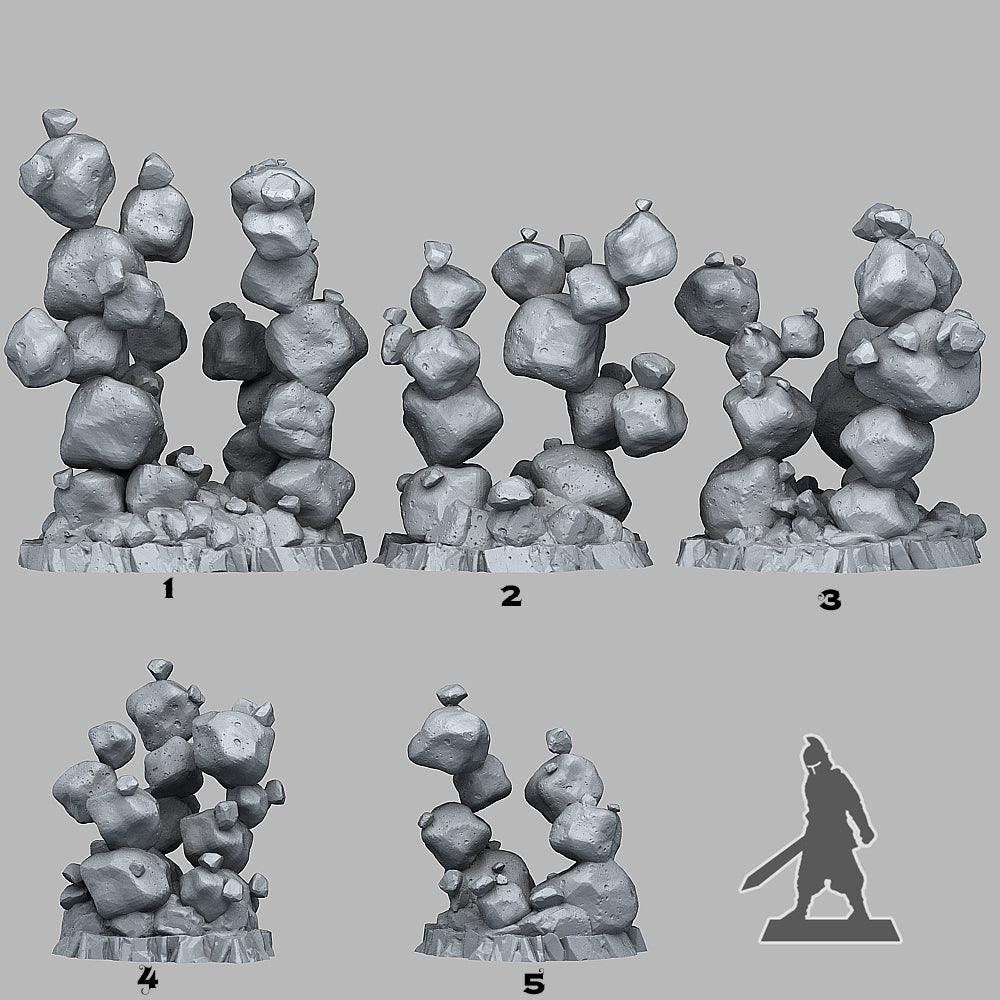 3D Printed Fantastic Plants and Rocks Zero Gravity Stones 28mm - 32mm D&D Wargaming - 3D Printing Boss