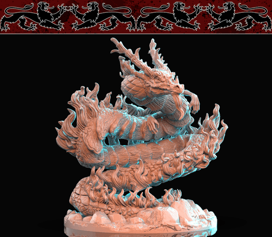 3D Printed Nafarrate -Asian Dragon Bestiary Vol. 1 Bestiary Creatures Volume 1 - 28mm 32mm D&D - 3D Printing Boss