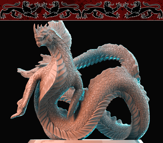 3D Printed Nafarrate Leviathan Bestiary Vol. 1 Bestiary Creatures Volume 1 28 32 mm D&D - 3D Printing Boss