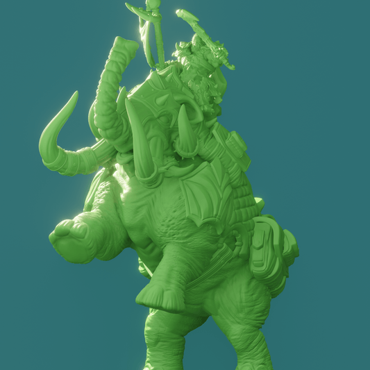 3D Printed Nafarrate Mammoth Rider Orc Set Orcs Army 28 32 mm D&D - 3D Printing Boss