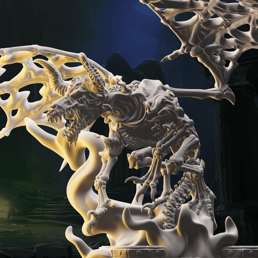 3D Printed Nafarrate Skeletons Army Bone Dragon Set 28mm 32mm D&D - 3D Printing Boss