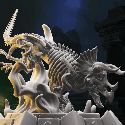 3D Printed Nafarrate Skeletons Army Skeletal Triceratops Set 28mm 32mm D&D - 3D Printing Boss