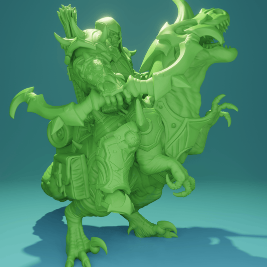 3D Printed Nafarrate Velociraptor Rider Orc Set Orcs Army 28 32 mm D&D - 3D Printing Boss
