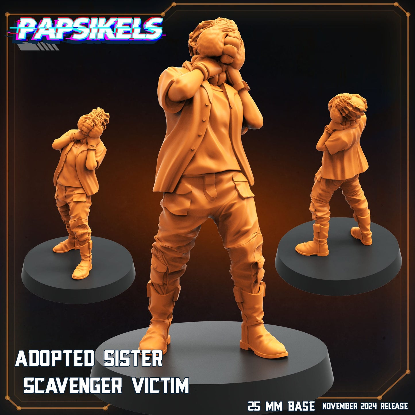 3D Printed Papsikels Adopted Sister Scavenger Victim Nov 2024 Scifi 28mm 32mm - 3D Printing Boss