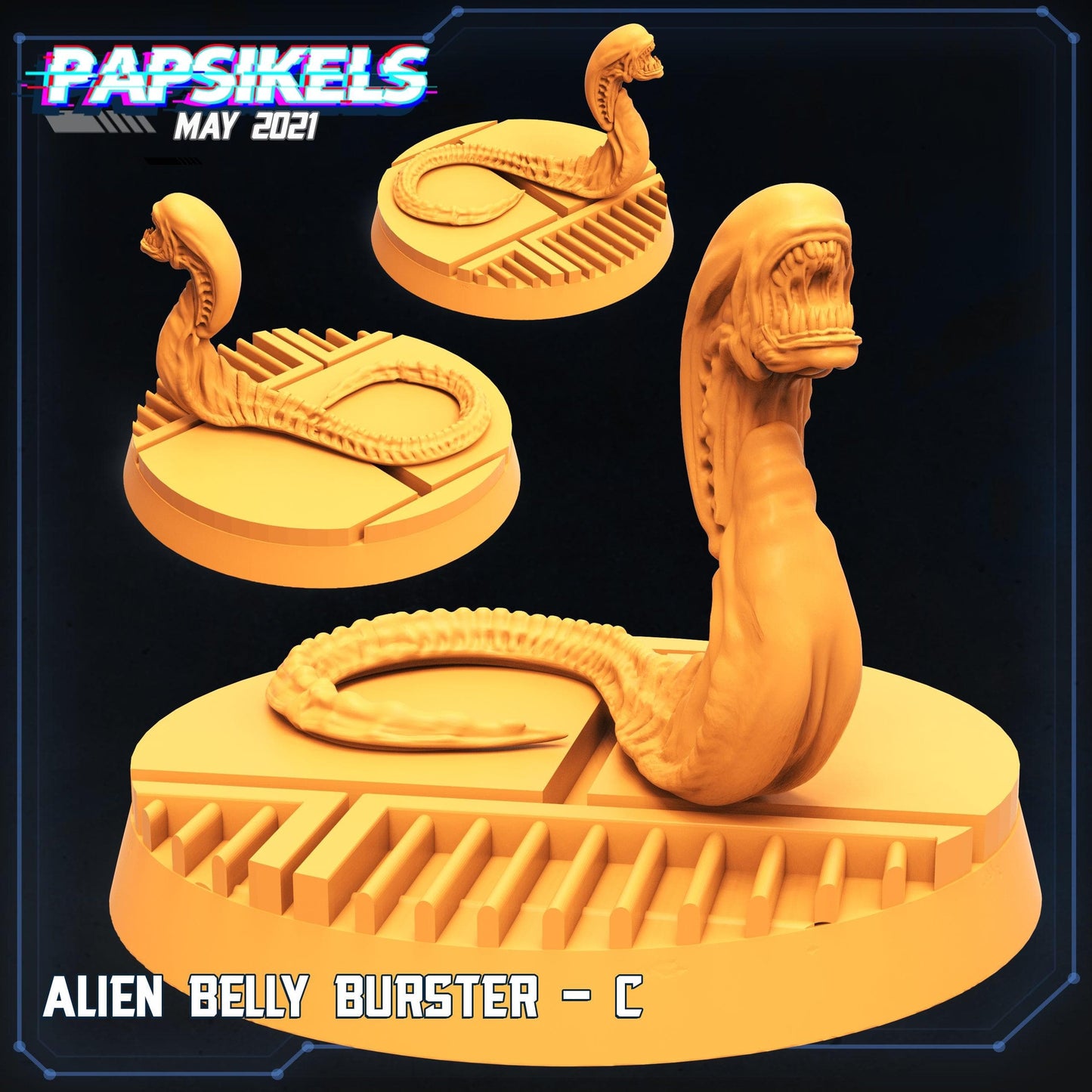3D Printed Papsikels Alien Belly Bursters Set Aliens vs Humans 28mm 32mm - 3D Printing Boss