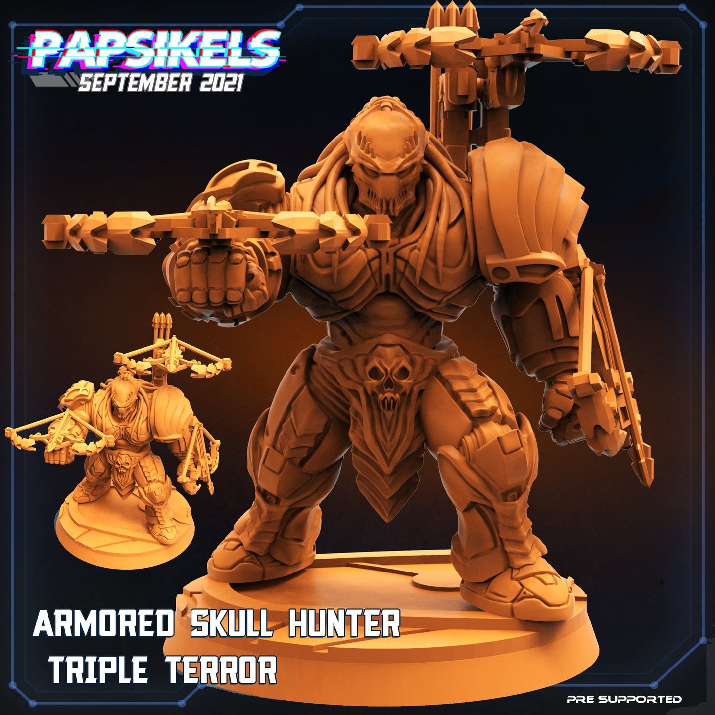 3D Printed Papsikels Apex Armored Skull Hunter Tidal Wave Skull Hunters 2 The Exterminators 28mm 32mm - 3D Printing Boss