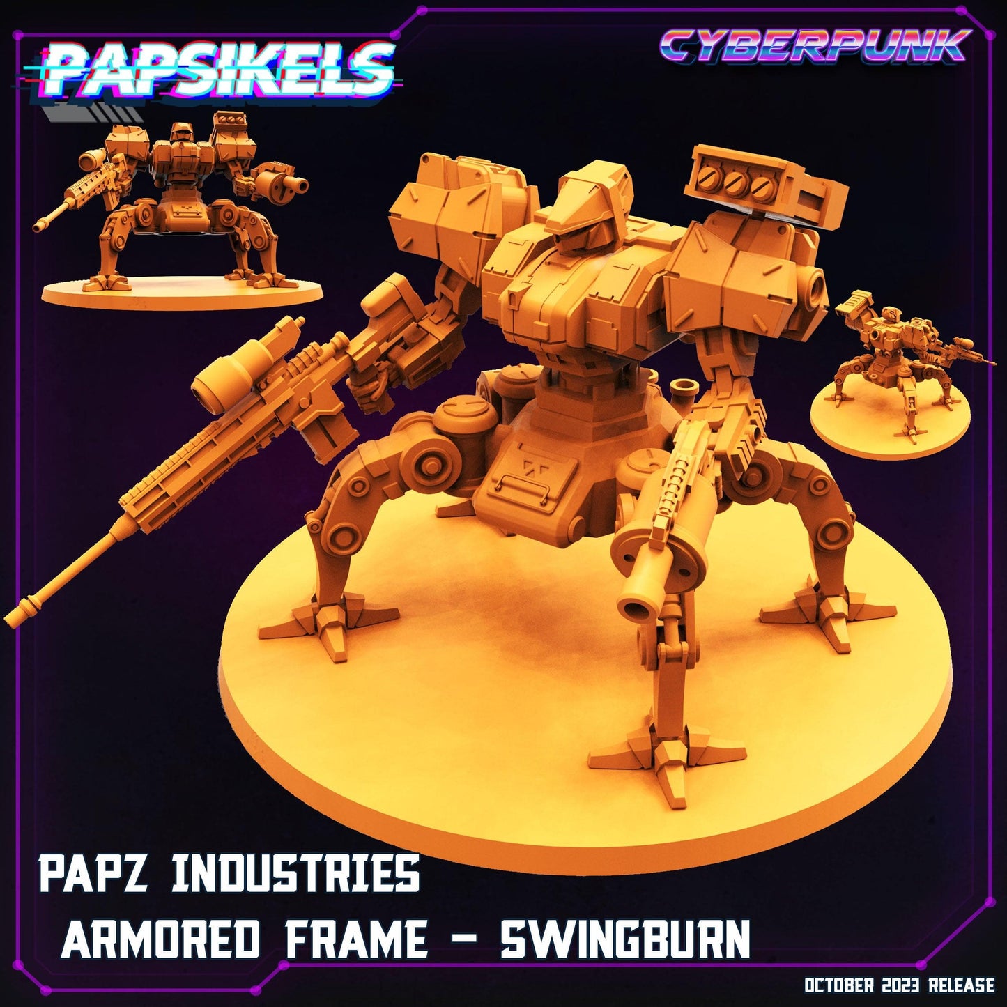3D Printed Papsikels Armored Frame Papz Industries Swingburn 28mm 32mm - 3D Printing Boss