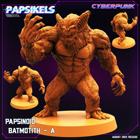 3D Printed Papsikels August 2023 - Cyberpunk Papsinoid Batmotith Set 28mm 32mm - 3D Printing Boss