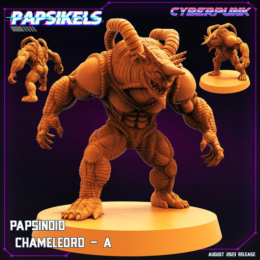 3D Printed Papsikels August 2023 - Cyberpunk Papsinoid Chameleord Set 28mm 32mm - 3D Printing Boss