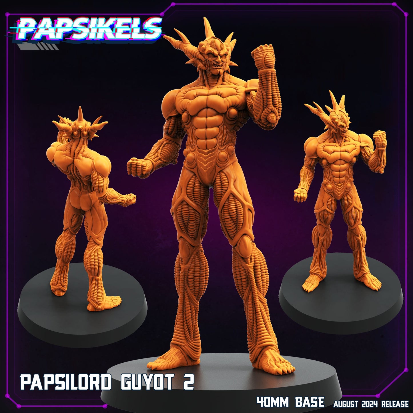 3D Printed Papsikels August 2024 Cyberpunk Papsilord Guyot Set 28mm 32mm - 3D Printing Boss