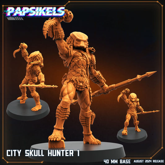 3D Printed Papsikels August 2024 Scifi City Skull Hunter Set28mm 32mm - 3D Printing Boss