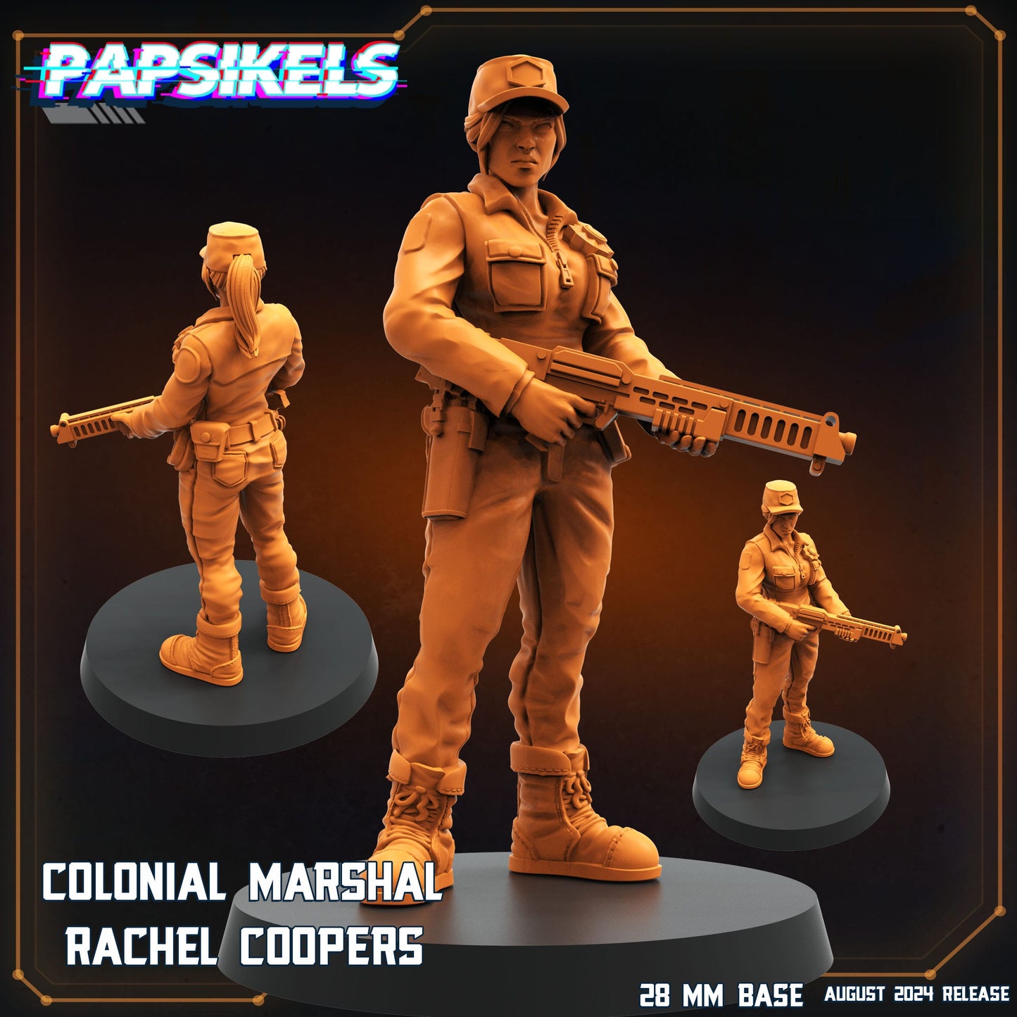 3D Printed Papsikels August 2024 Scifi Colonial Marshal Set 28mm 32mm - 3D Printing Boss