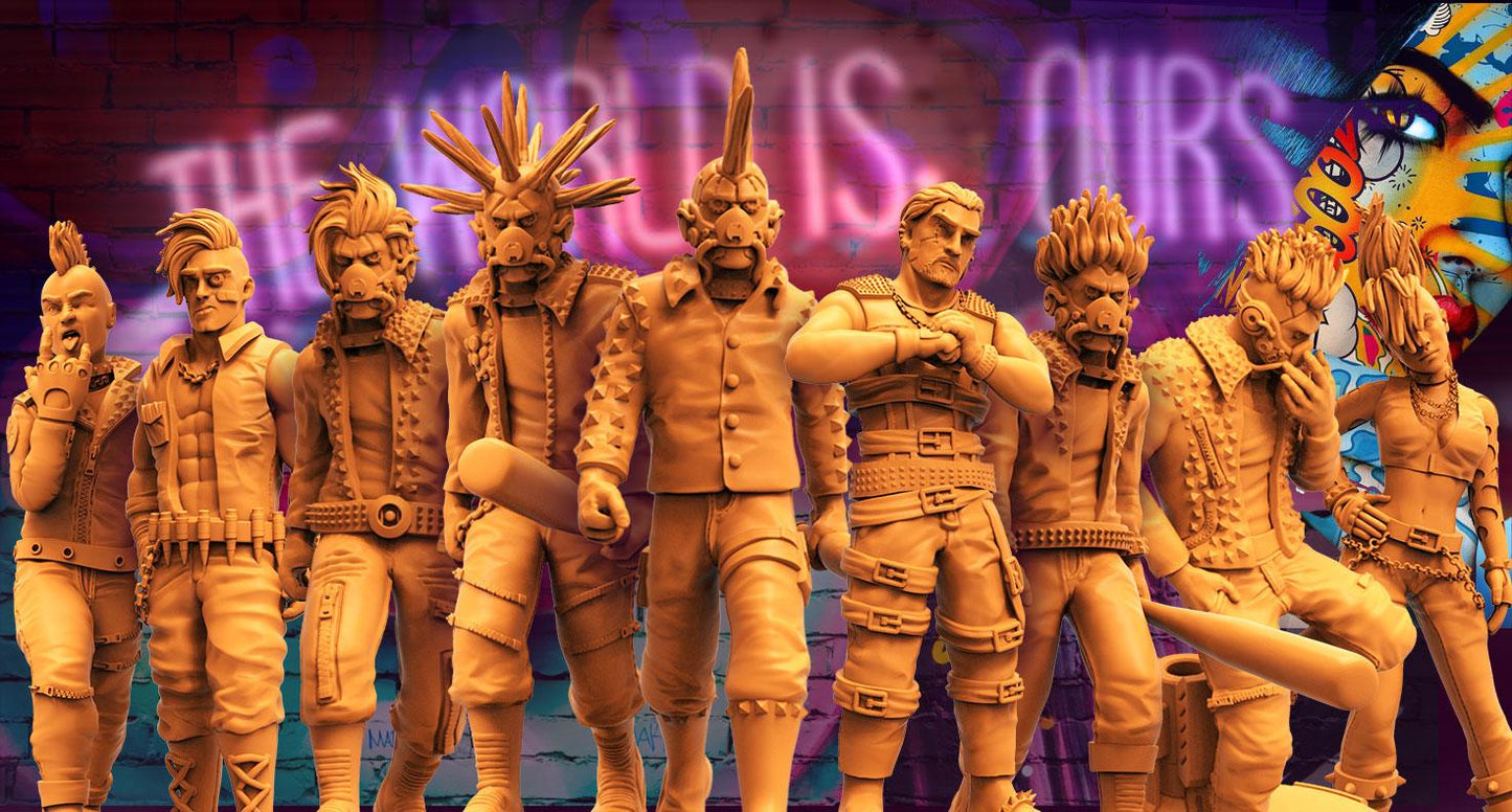 3D Printed Papsikels - Batang City Jail Gang Street Punk Set - 28mm 32mm - 3D Printing Boss