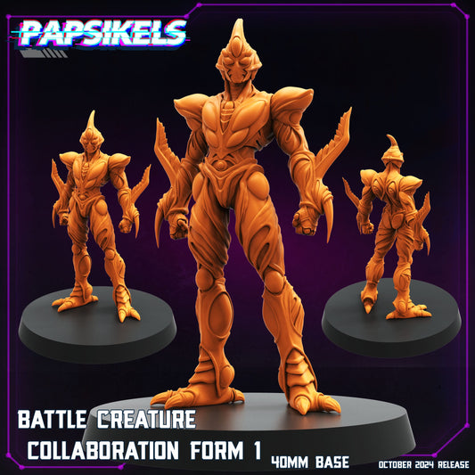 3D Printed Papsikels Battle Creature Collaboration Form Set October 2024 Cyberpunk 28mm 32mm - 3D Printing Boss