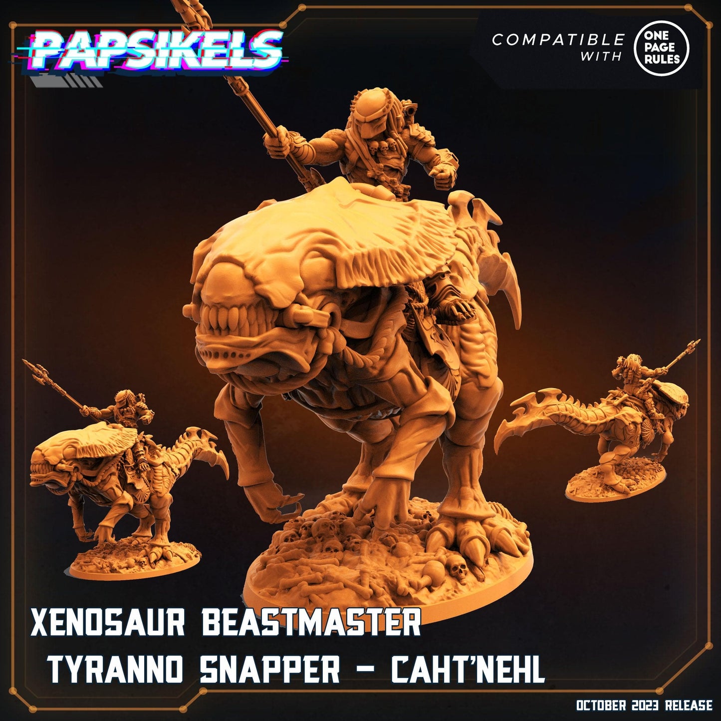 3D Printed Papsikels Cahtnehl Xenosaur Beastmaster Tyranno Snapper Set 28mm 32mm - 3D Printing Boss