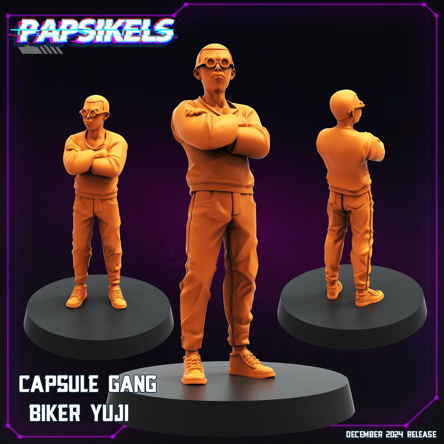 3D Printed Papsikels Capsule Gang Biker Members Dec. 2024 Cyberpunk 28mm 32mm - 3D Printing Boss