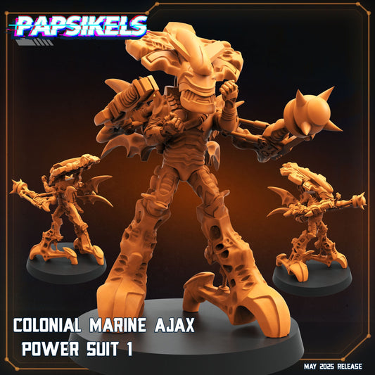 3D Printed Papsikels Colonial Marine Ajax Power Suit Set May 2025 Alien vs. Humans Reconnaissance 28mm 32mm - 3D Printing Boss