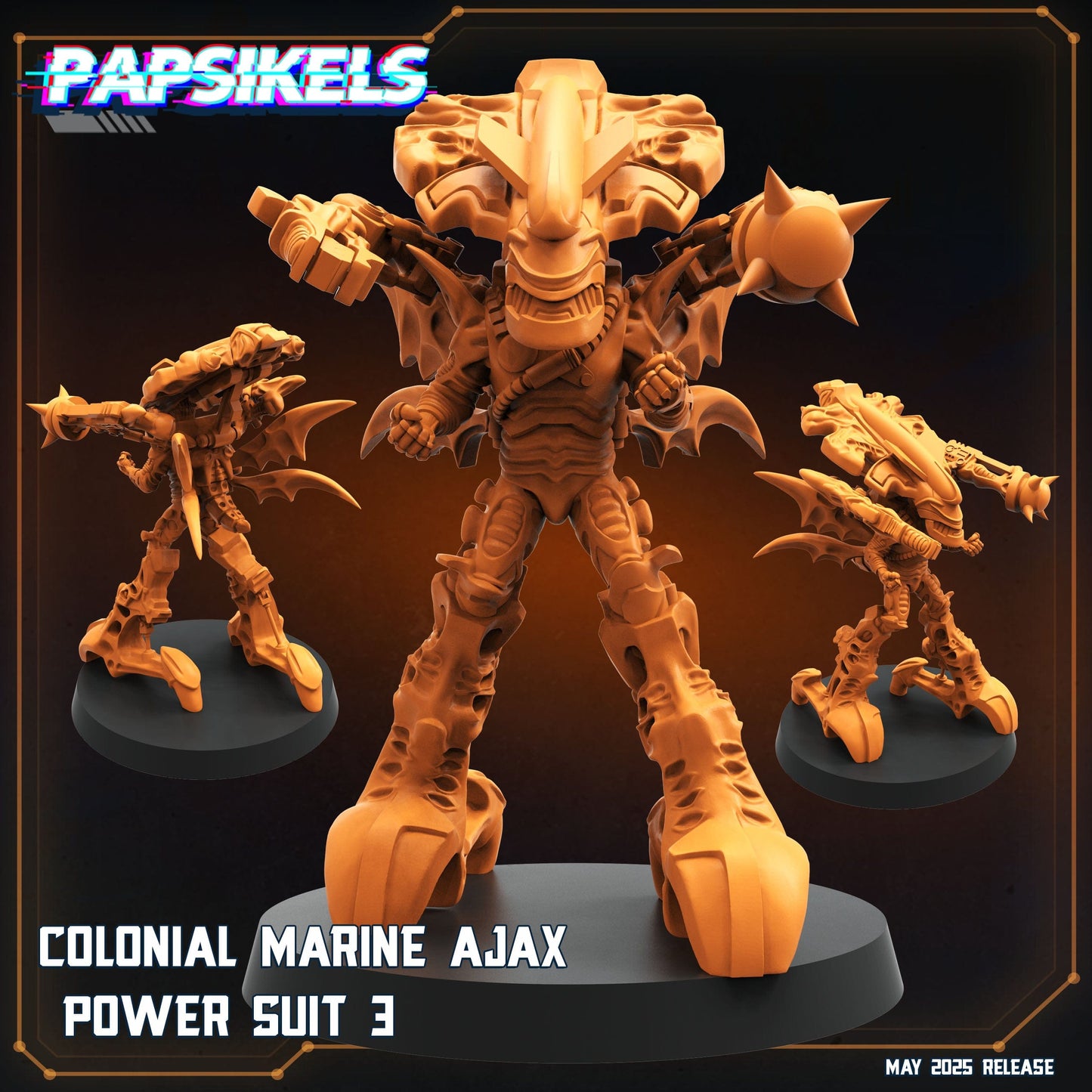 3D Printed Papsikels Colonial Marine Ajax Power Suit Set May 2025 Alien vs. Humans Reconnaissance 28mm 32mm - 3D Printing Boss