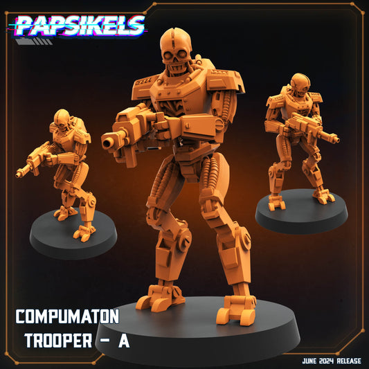 3D Printed Papsikels Compumaton Trooper Set JUNE 2024 SCIFI 28mm 32mm - 3D Printing Boss