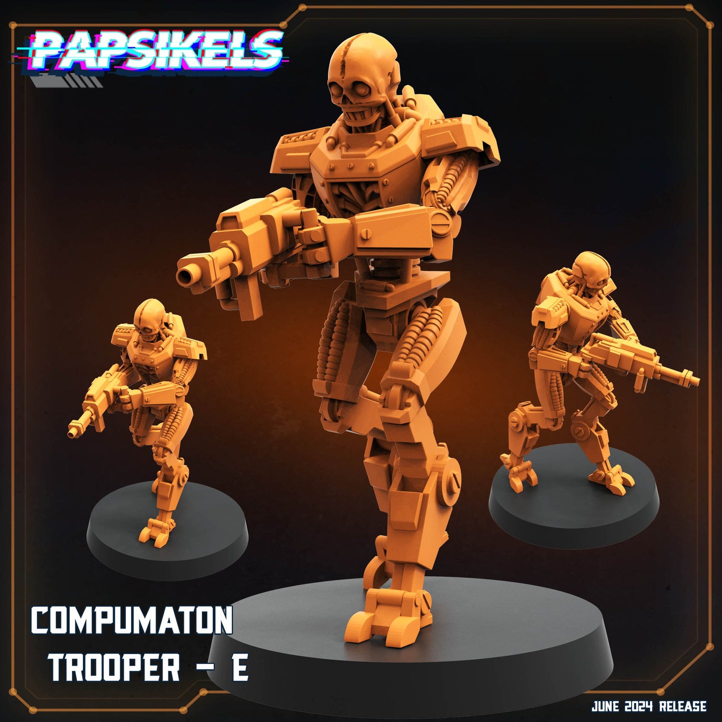 3D Printed Papsikels Compumaton Trooper Set JUNE 2024 SCIFI 28mm 32mm - 3D Printing Boss
