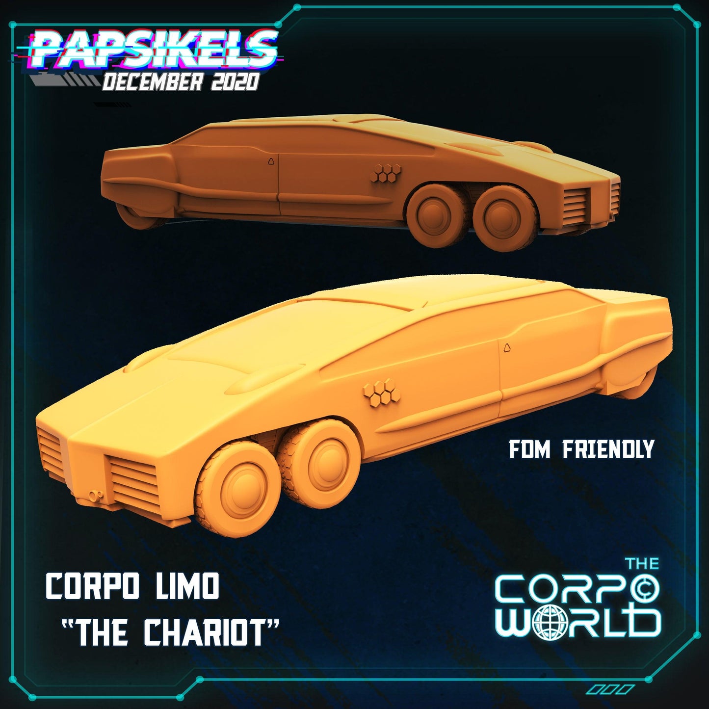 3D Printed Papsikels Corpo Limo Chariot 28mm 32mm - 3D Printing Boss