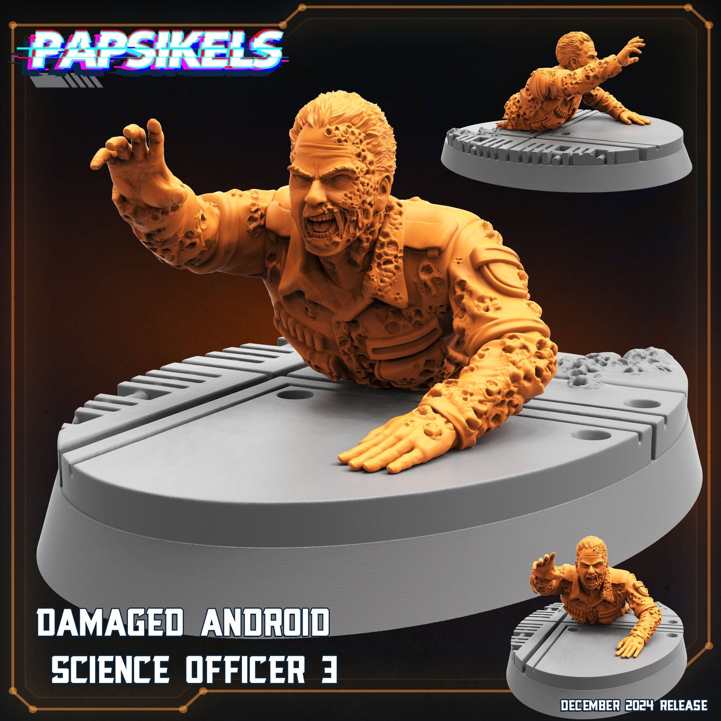 3D Printed Papsikels Damaged Android Science Officer Dec. 2024 SciFi 28mm 32mm - 3D Printing Boss