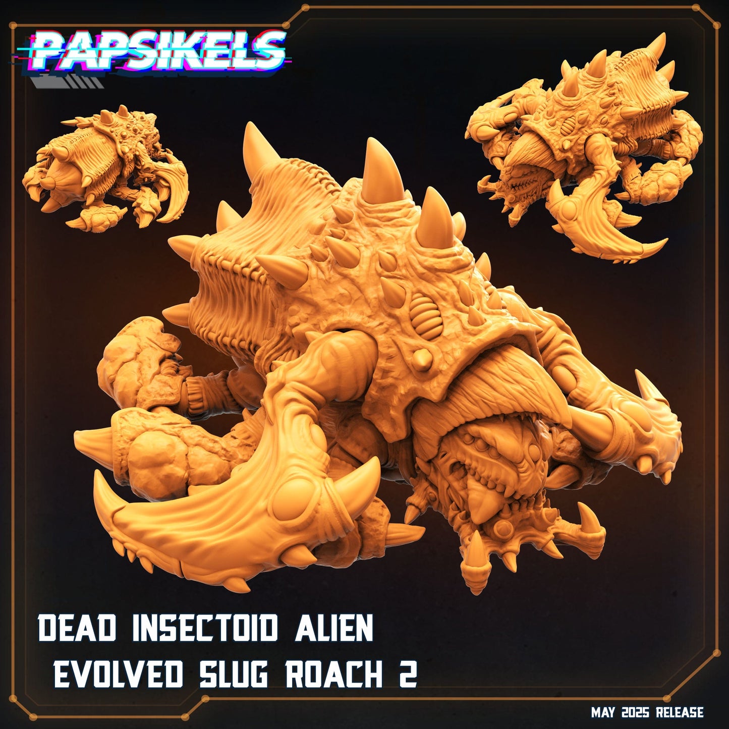 3D Printed Papsikels Dead Insectoid Alien Evolved Slug Roach Set May 2025 Alien vs. Humans Reconnaissance 28mm 32mm - 3D Printing Boss
