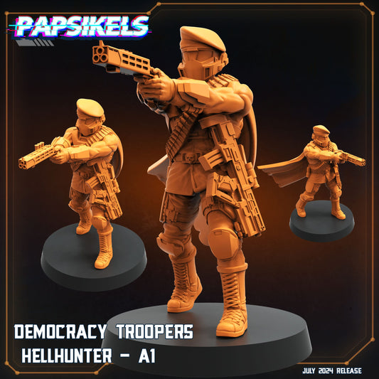 3D Printed Papsikels Democracy Trooper Hellhunter Set July 2024 Scifi 28mm 32mm - 3D Printing Boss