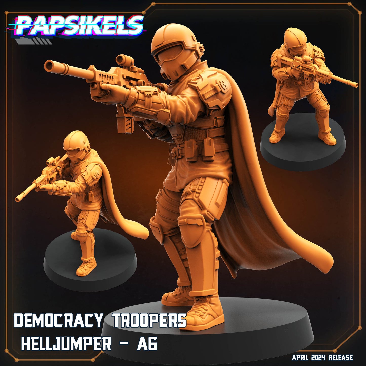 3D Printed Papsikels Democracy Trooper Helljumper A6 28mm 32mm - 3D Printing Boss
