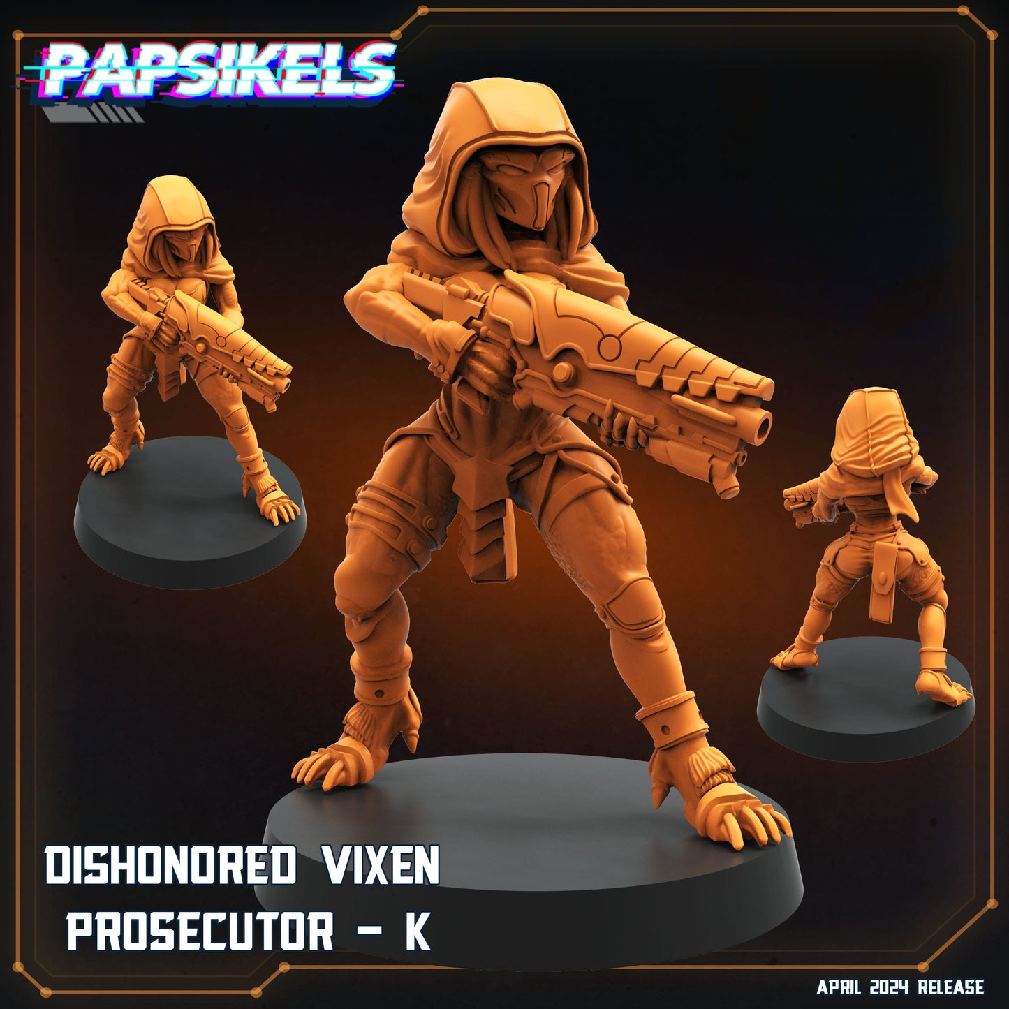 3D Printed Papsikels Democracy Troopers SciFi Dishonored Vixen Prosecutor Set 28mm 32mm - 3D Printing Boss