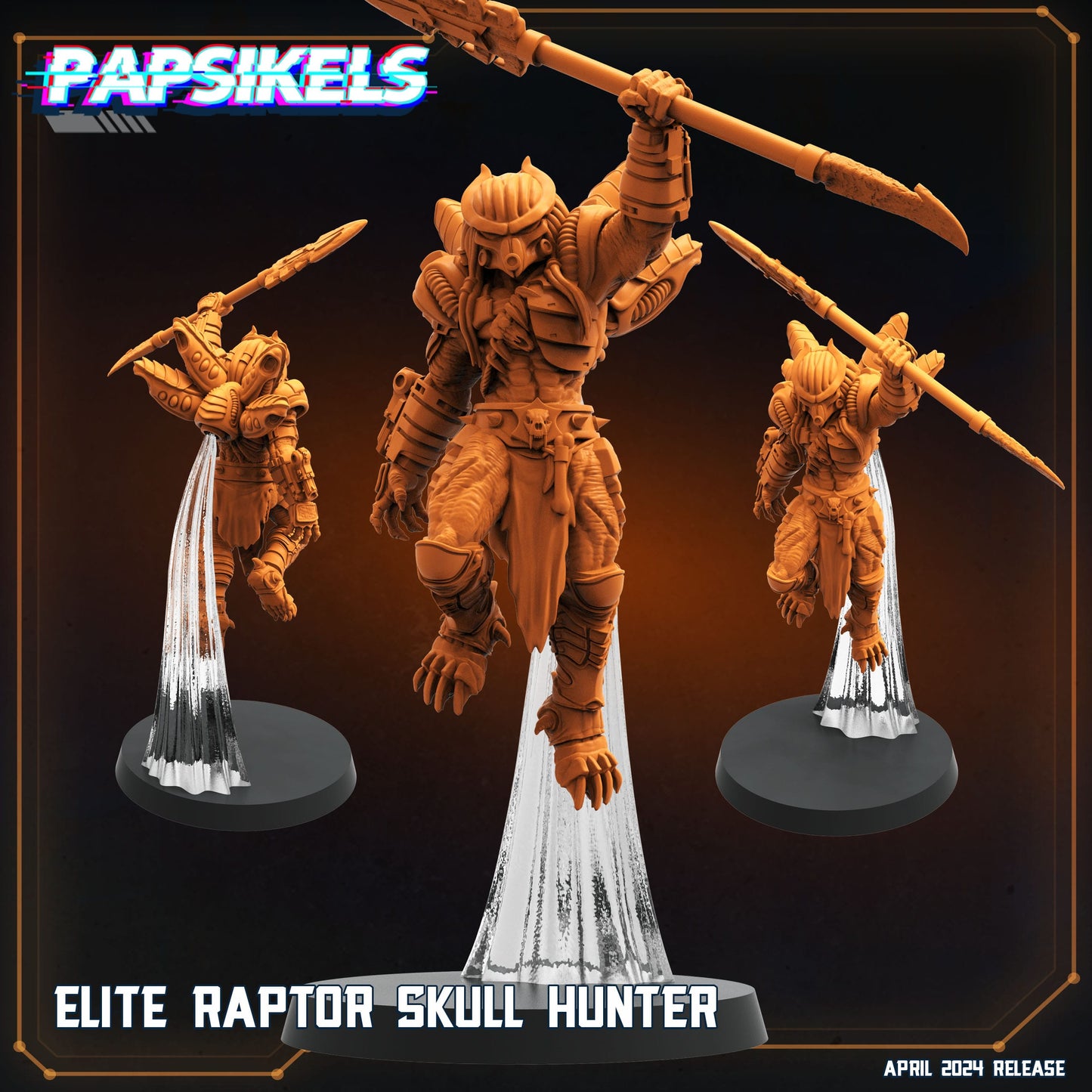 3D Printed Papsikels Elite Raptor Skull Hunter Democracy Troopers SciFi Set 28mm 32mm - 3D Printing Boss