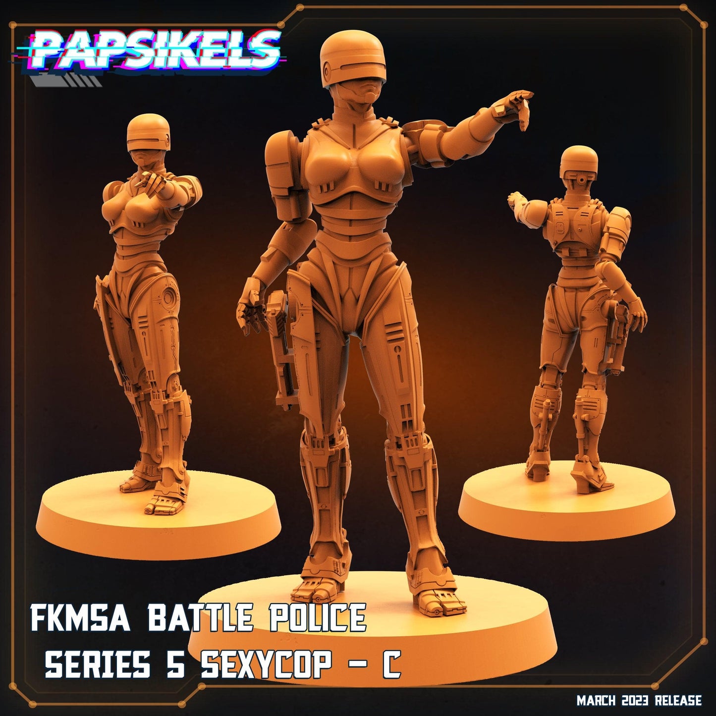 3D Printed Papsikels - Fkmsa Battle Police Series 5 Sexycop Set - 28mm 32mm - 3D Printing Boss