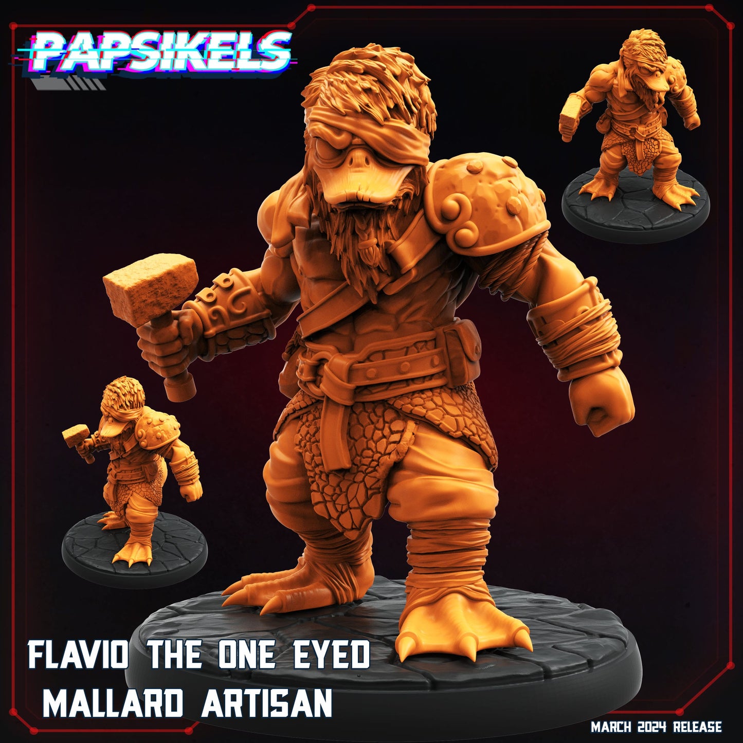 3D Printed Papsikels Flavio The One Eyed Mallard Artisan 28mm 32mm - 3D Printing Boss