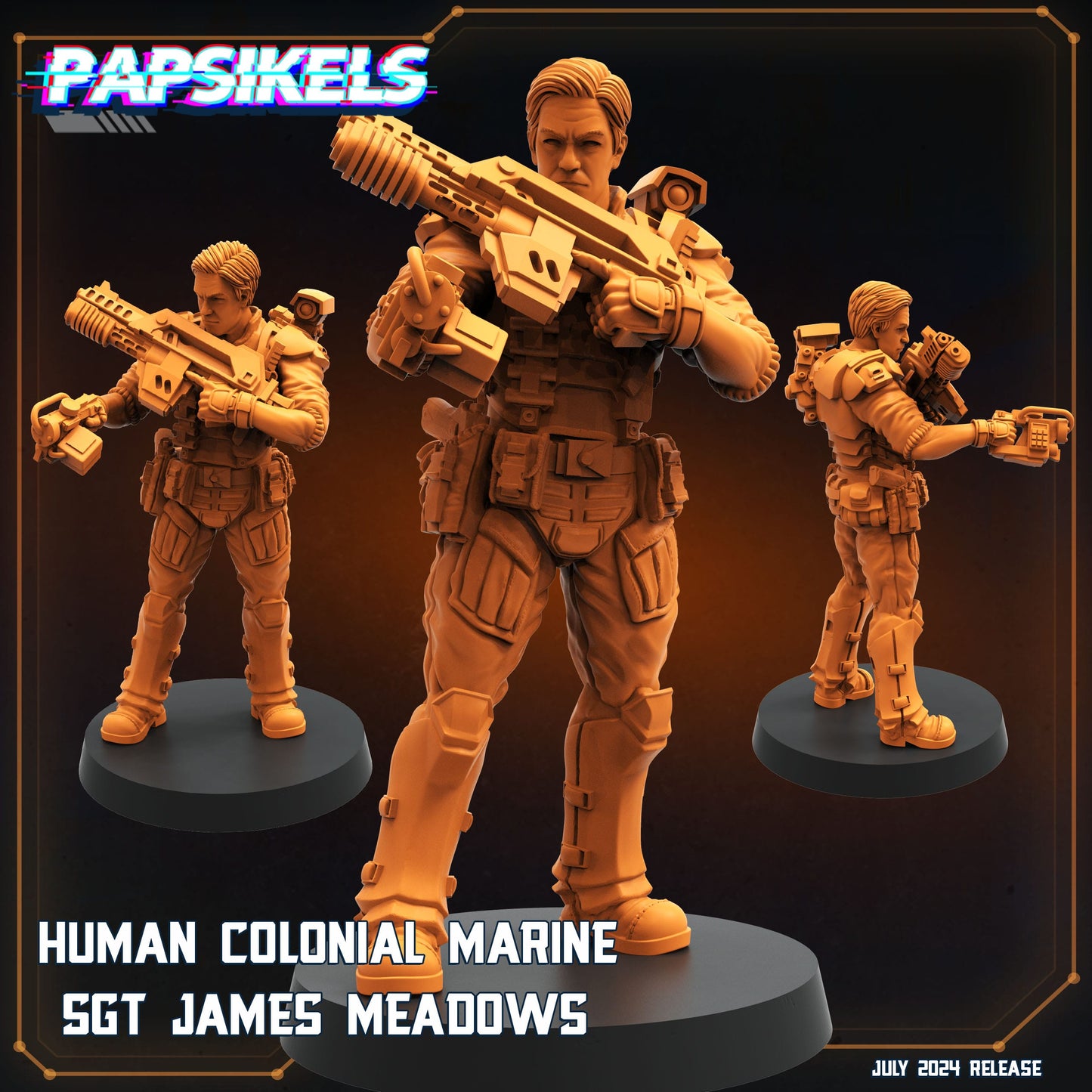 3D Printed Papsikels Human Colonial Marine SetJuly 2024 Scifi 28mm 32mm - 3D Printing Boss