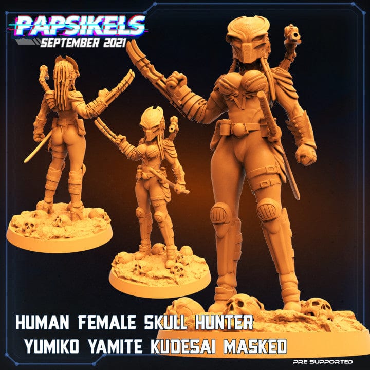 3D Printed Papsikels Human Female Skull Hunter Yumiko Yamite Kudesai Skull Hunters 2 The Exterminators 28mm 32mm - 3D Printing Boss