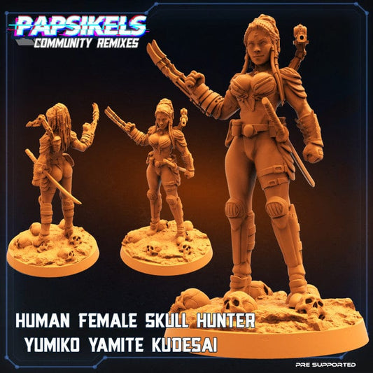 3D Printed Papsikels Human Female Skull Hunter Yumiko Yamite Kudesai Skull Hunters 2 The Exterminators 28mm 32mm - 3D Printing Boss