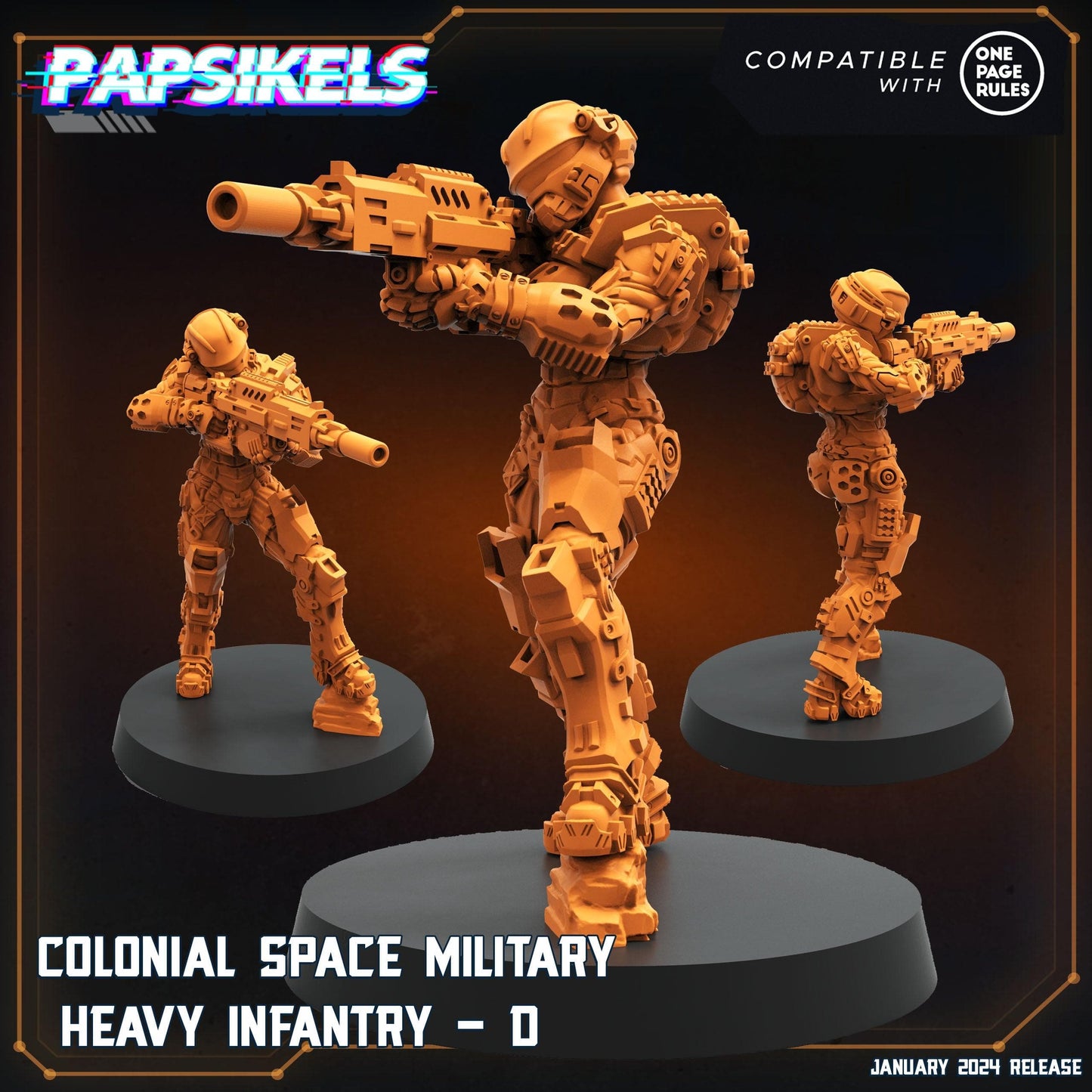 3D Printed Papsikels Human Offence Force Armored Troopers Set Dropship Troopers 28mm 32mm - 3D Printing Boss