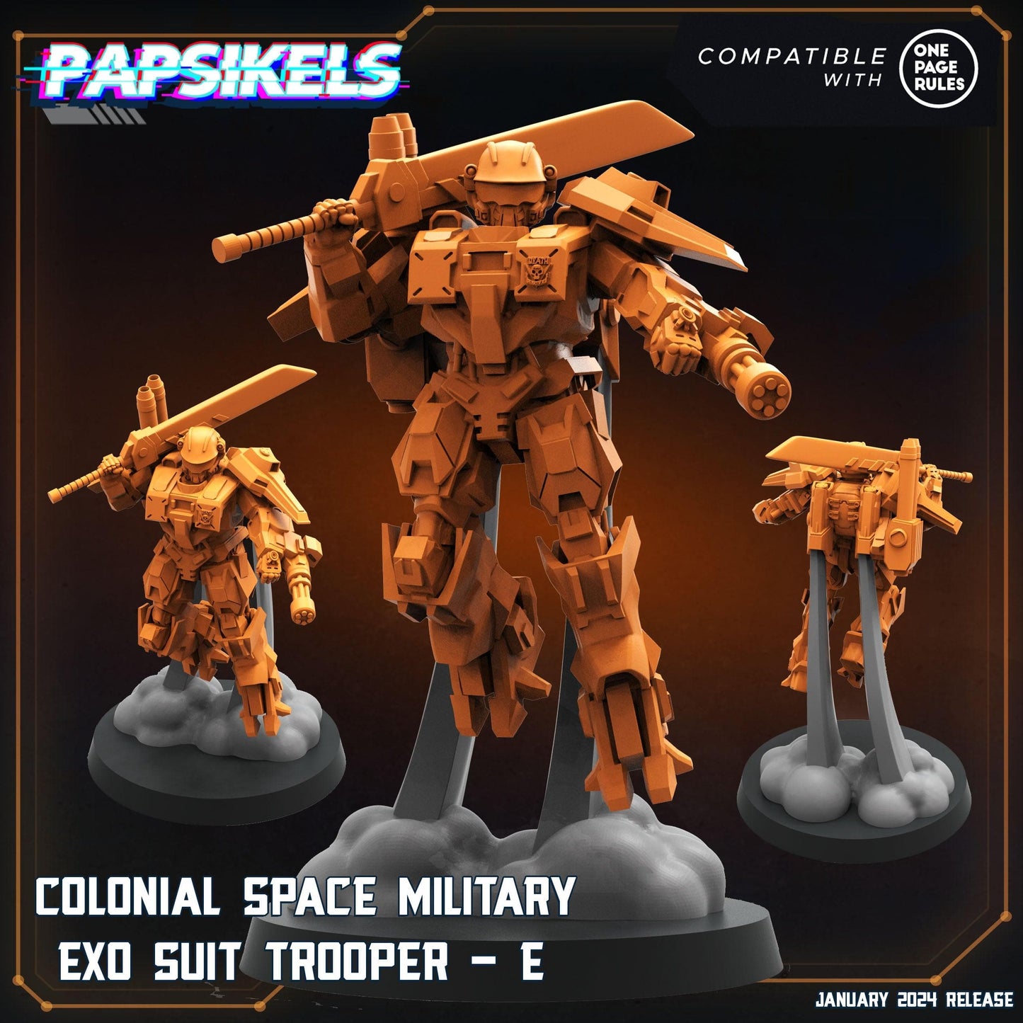 3D Printed Papsikels Human Offence Force Mech Troopers Set Dropship Troopers 28mm 32mm - 3D Printing Boss