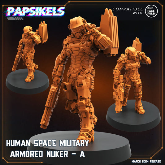 3D Printed Papsikels Human Space Military Armored Nuker Set 28mm 32mm - 3D Printing Boss