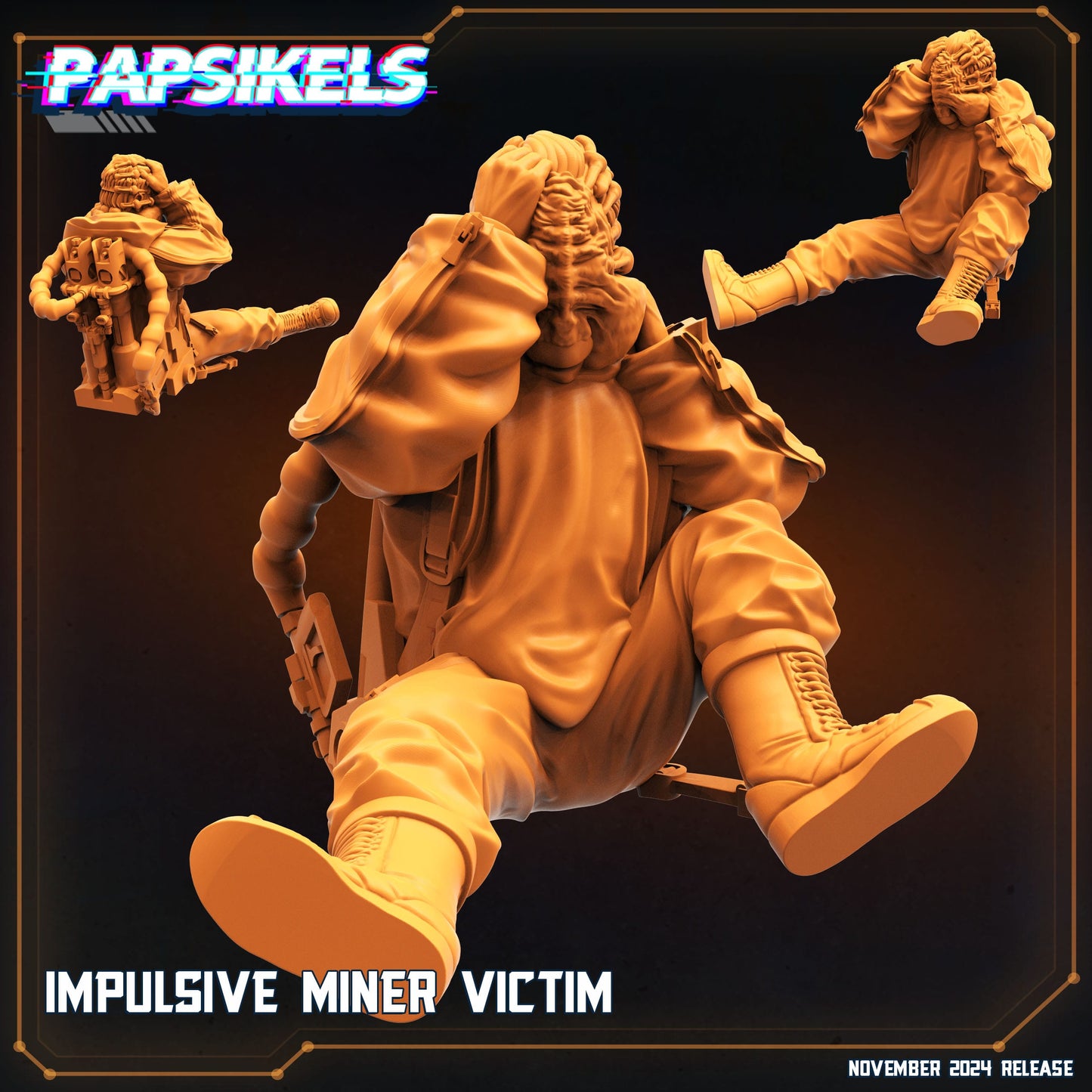 3D Printed Papsikels Impulsive Miner Victim Nov 2024 Scifi 28mm 32mm - 3D Printing Boss