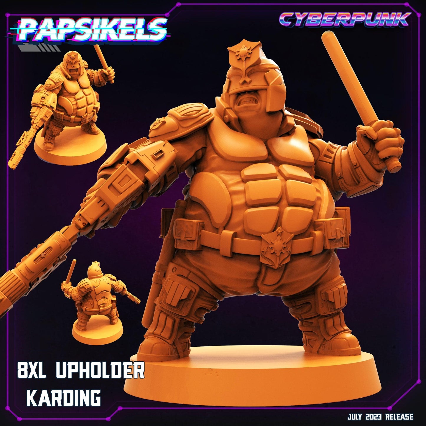3D Printed Papsikels July 2023 - Cyberpunk 8XL Upholder Set 28mm 32mm - 3D Printing Boss