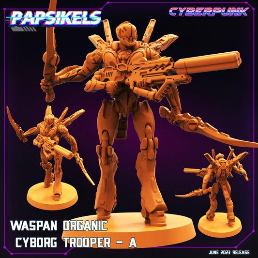 3D Printed Papsikels June 2023 Cyberpunk Waspan Organic Cyborg Trooper Set 28mm 32mm - 3D Printing Boss