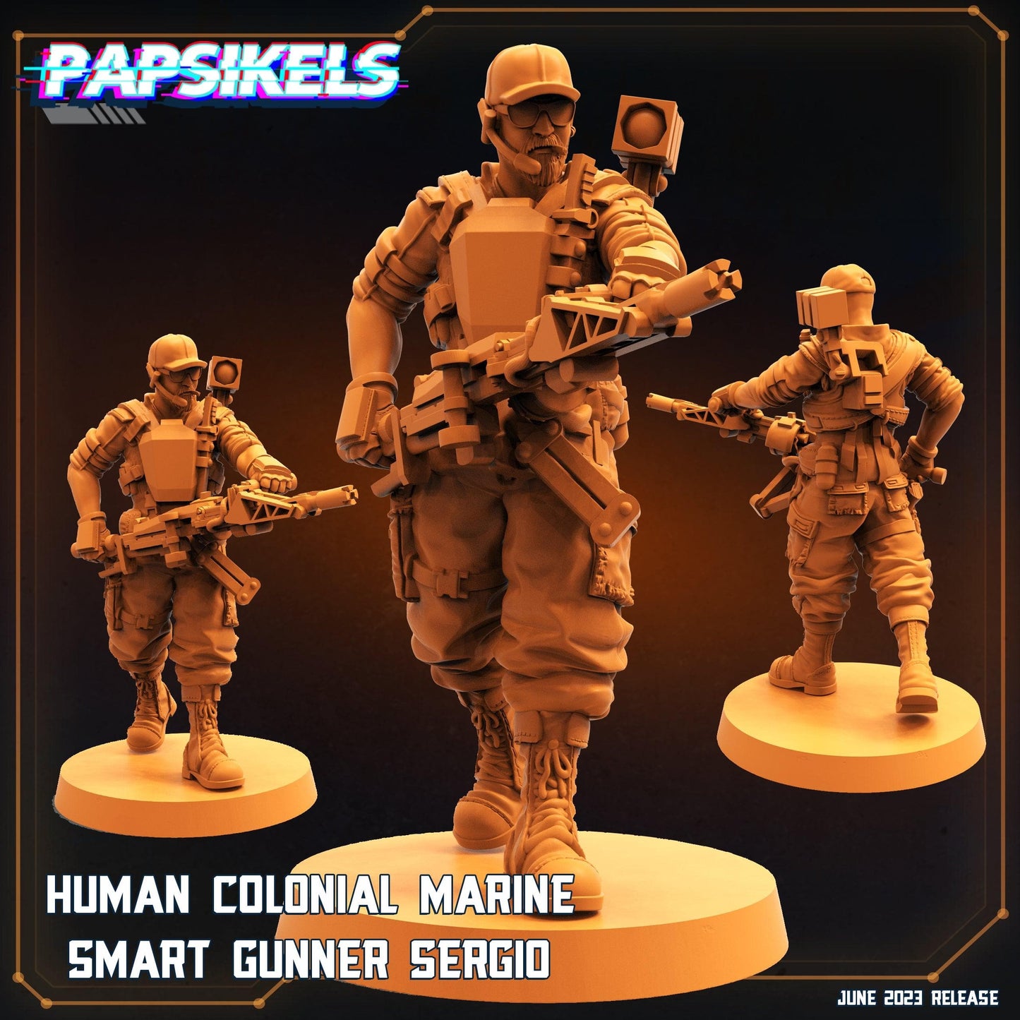 3D Printed Papsikels June 2023 Scifi - Aliens Vs Humans Part 5 Human Colonial Set 28mm 32mm - 3D Printing Boss