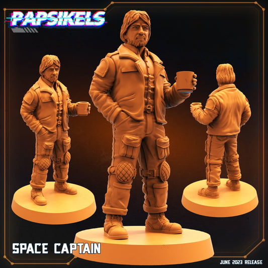 3D Printed Papsikels June 2023 Scifi - Aliens Vs Humans Part 5 Space Captain Set 28mm 32mm - 3D Printing Boss
