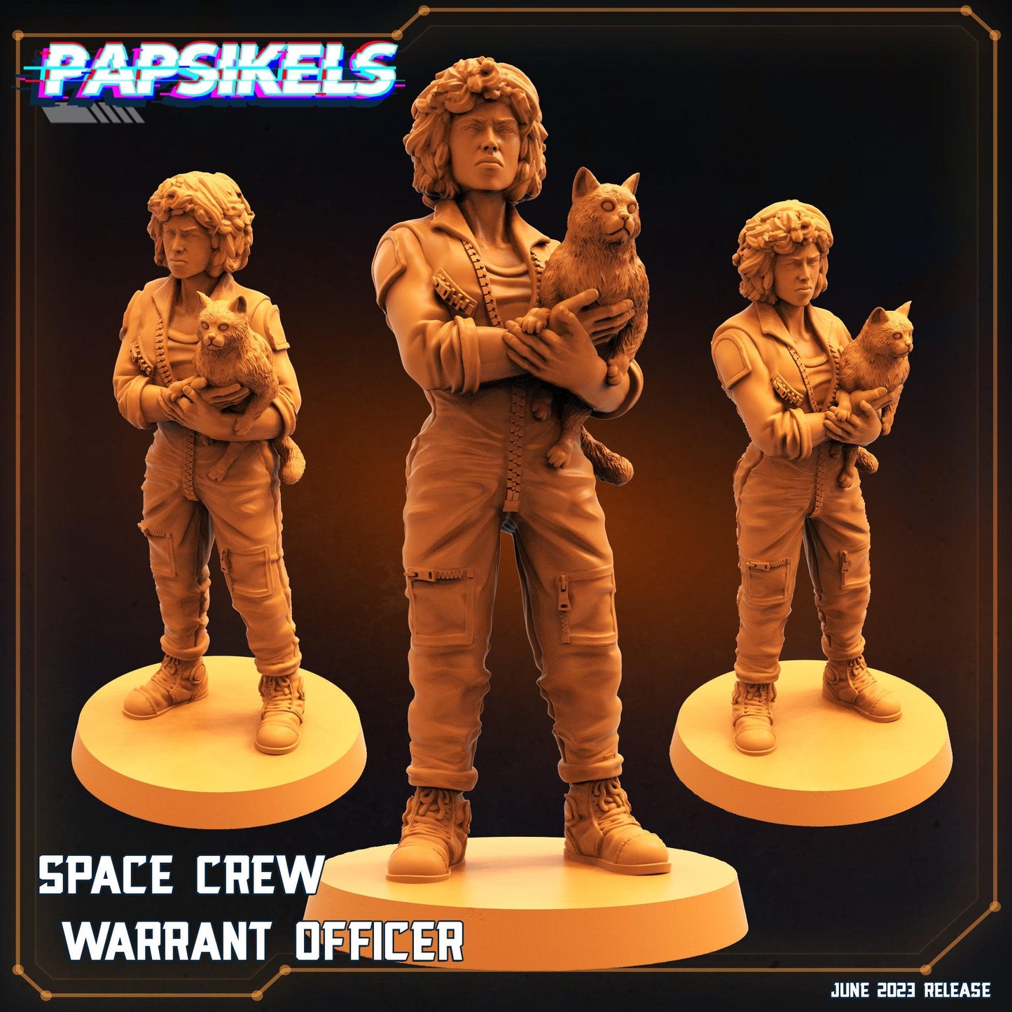 3D Printed Papsikels June 2023 Scifi - Aliens Vs Humans Part 5 Space Captain Set 28mm 32mm - 3D Printing Boss