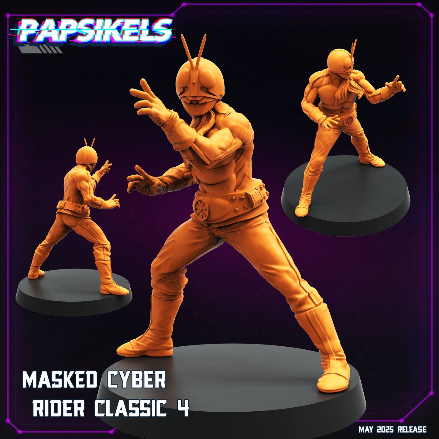 3D Printed Papsikels Masked Cyber Rider Classic Set May 2025 Cyberpunk Set 28mm 32mm - 3D Printing Boss