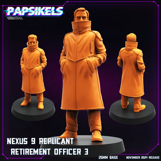 3D Printed Papsikels Nexus 9 Replicant Retirement Officer Nov 2024 Cyberpunk 28mm 32mm - 3D Printing Boss