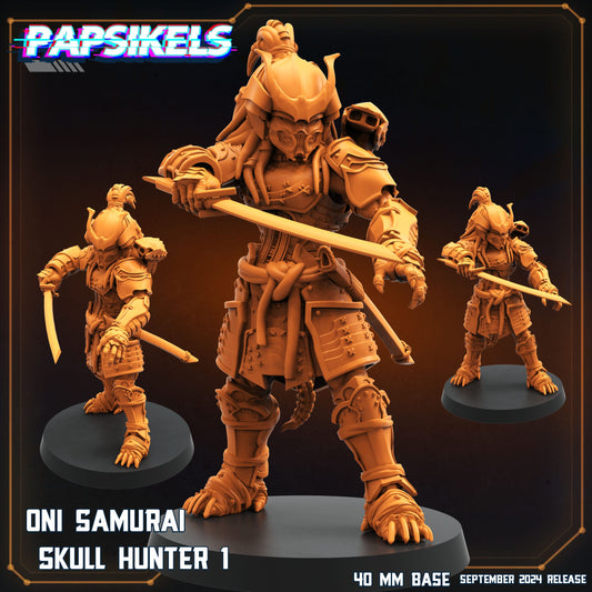 3D Printed Papsikels Oni Samurai Skull Hunter Set SEPTEMBER 2024 SCIFI 28mm 32mm - 3D Printing Boss
