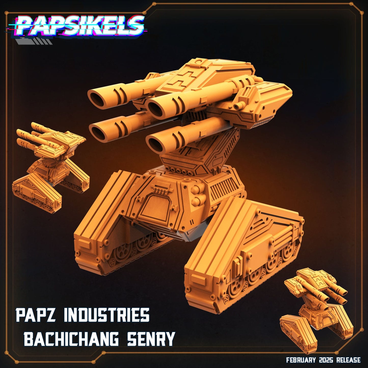 3D Printed Papsikels Papz Industries Bachichang Sentry February 2025 Scifi 28mm 32mm - 3D Printing Boss