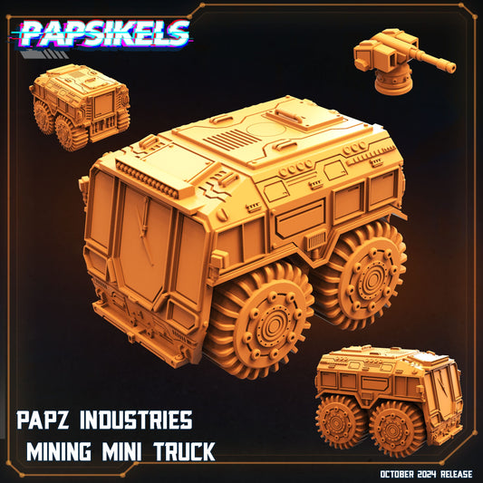 3D Printed Papsikels Papz Industries Mining Mini Truck October 2024 SciFi 28mm 32mm - 3D Printing Boss